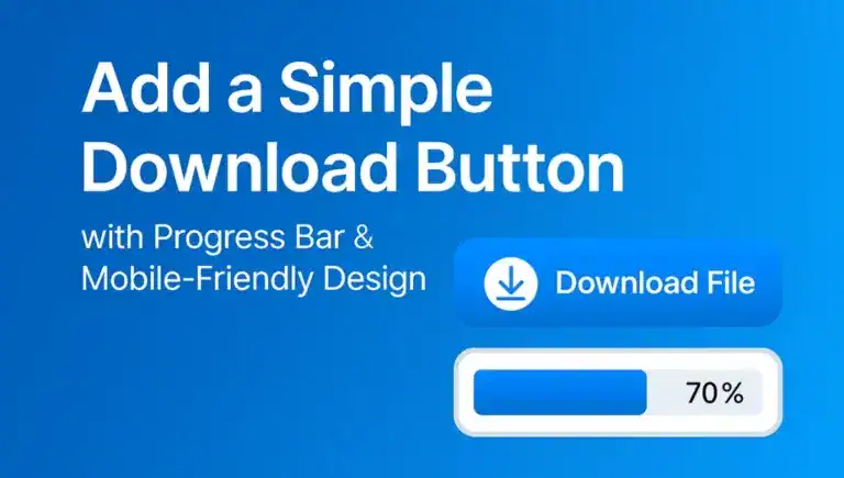 Yo, wanna jazz up your WordPress post with a slick blue download button that’s got a progress bar? I’m gonna show you how to copy-paste one chunk of code into a Custom HTML block, and it’ll pop off in preview mode. It’s got a sweet gradient, works like a charm on phones, and downloads your file with a pro vibe. I’ll point out exactly where to swap your file URL, plus toss in some use cases, pro tips, and a troubleshooting table to keep it easy. Let’s get to it!